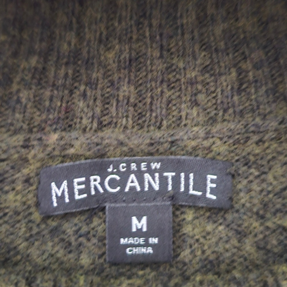 J.Crew Mercantile Womens Wool Blend Turtleneck Vest M Olive Green Academic Fall - Picture 8 of 10